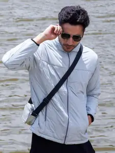 Campus Sutra Men Stand Collar Lightweight Biker Jacket