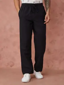 Fabindia Men Mid-Rise Cotton Trousers