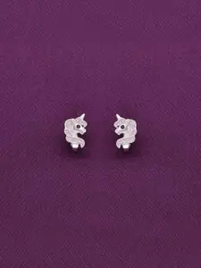 KAI JEWEL Girls 92.5 Sterling Silver Rhodium-Plated Contemporary Studs
