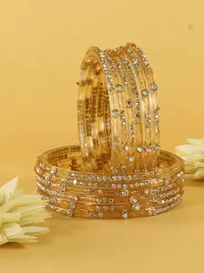 LAVAZZA Set Of 12 Zircon-Studded Glass Bangles