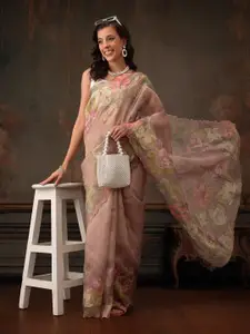 Silk Land Floral Kota Dhoria Digita Print Saree