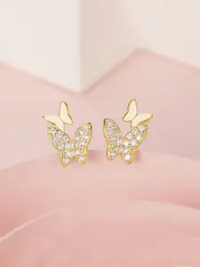 KRENOZ Gold-Plated Butterfly Shaped Studs