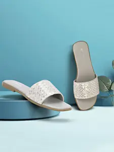 Anouk Women Embellished Ethnic Open Toe Flats