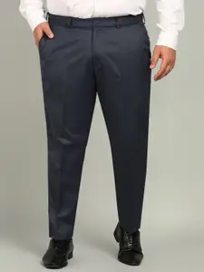 VEI SASTRE Men Plus Size Grey Formal Trouser