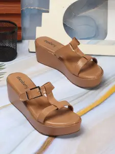 DressBerry Womem Buckled Colourblocked Wedge Sandals