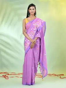 Charukriti Floral Embroidered Pure Cotton Saree