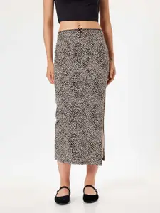 Koton Women Printed Straight Midi Skirt