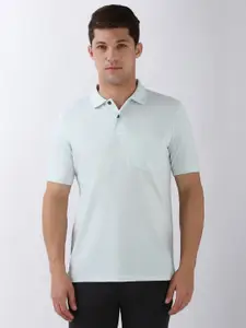 Peter England Men Solid Polo Collar Cotton T-shirt