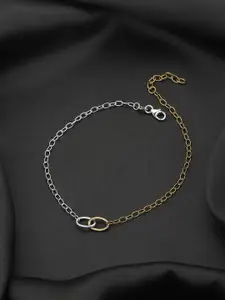 Sangria 925 Sterling Silver Dual Tone Anklet