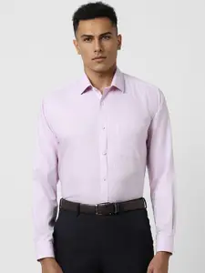 Van Heusen Men Spread Collar Vertical Striped Cotton Slim Fit Formal Shirt