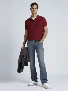 Pepe Jeans Men Typography Printed Polo Collar Pure Cotton T-shirt