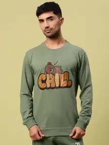 Urban Dog Men Typography Printed Round Neck Cotton Pullover Sweatshirt