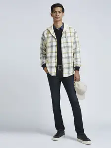 Pepe Jeans Men Hood Tartan Checked Cotton Casual Shirt