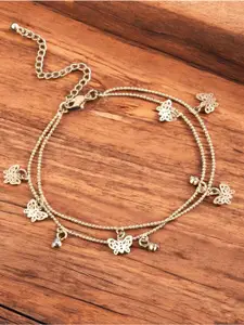 fabula Butterfly Beaded & Charm Single Anklet