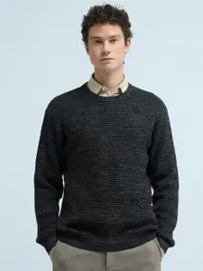 Flying Machine Men Pure Cotton Cable Knit Pullover