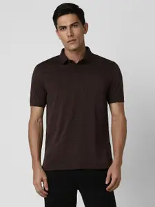 Van Heusen Men Checked Polo Collar Cotton T-shirt