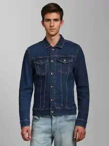 Louis Philippe Jeans Men Solid Pure Cotton Denim Jacket