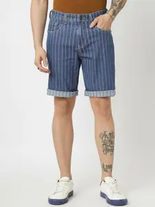 The Roadster Lifestyle Co Men Striped Mid Rise Shorts