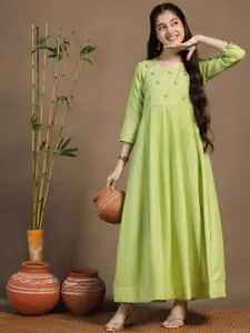 FASHION DREAM Girls Round Neck  Ankle Length Anarkali Ethnic Dresses