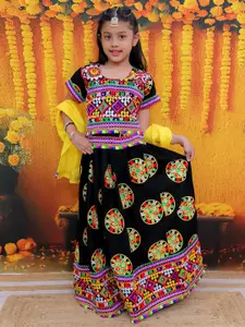BownBee Girls Embroidered Sequinned Ready to Wear Lehenga & Blouse With Dupatta