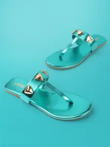 Lavie Women Colourblocked Open Toe Flats with Buckles