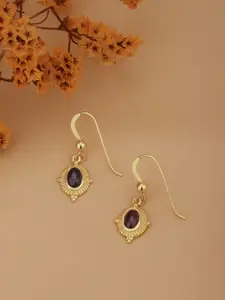 Sangria 18K Gold-Plated 925 Sterling Silver Garnet Contemporary Drop Earrings