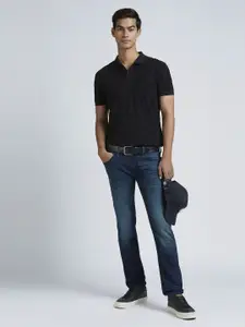 Pepe Jeans Men Typography Printed Polo Collar Pure Cotton T-shirt