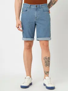 The Roadster Lifestyle Co Men Striped Slim Fit Mid Rise Shorts