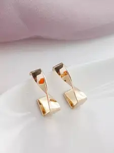 KRENOZ Gold-Plated Geometric Half Hoop Earrings