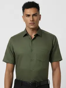 Van Heusen Men Spread Collar Micro Ditsy Printed Cotton Slim Fit Formal Shirt