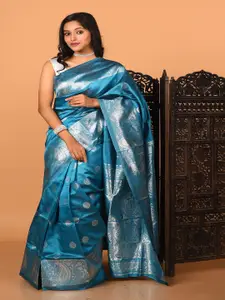 Laa Calcutta Paisley Zari Silk Banarasi Saree