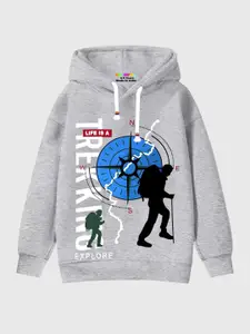 KUCHIPOO Boys Graphic Printed Hood Fleece Pullover Sweatshirt