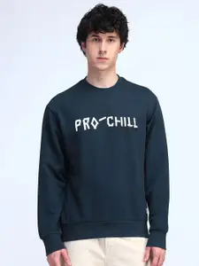 Flying Machine Men Typography Printed Round Neck Cotton Pullover Sweatshirt