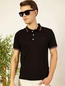 Thomas Scott Men Solid Polo Collar Cotton T-shirt