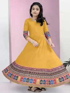 BAESD Girls Printed Fit & Flare Maxi Dress