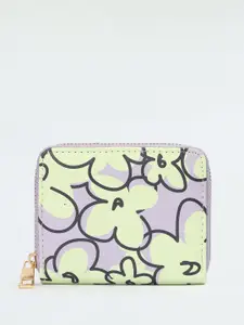 max Women Floral Printed PU Zip Around Wallet