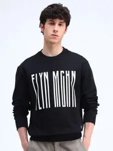 Flying Machine Men Typography Printed Round Neck Cotton Pullover Sweatshirt