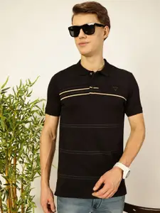 Thomas Scott Men Striped Polo Collar Cotton T-shirt