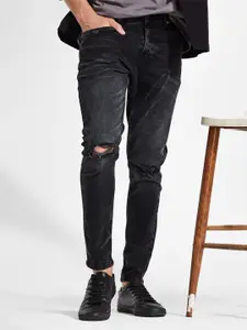 Snitch Men Narrow Skinny Fit Mildly Distressed Heavy Fade Stretchable Jeans