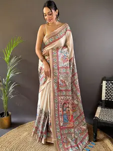 SGF11 Pure Silk Kalamkari Woven Design Zari Kanjeevaram Saree
