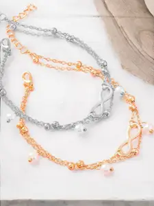 fabula Set Of 2 Gold-Plated Beaded Anklets