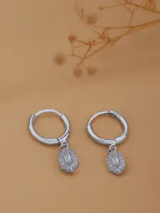 Sangria Rhodium-Plated 925 Sterling Silver Circular Hoop Earrings
