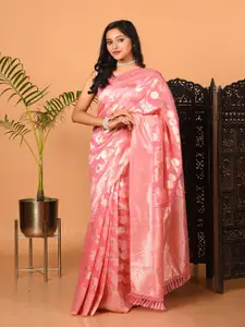 Laa Calcutta Floral Zari Organza Banarasi Saree