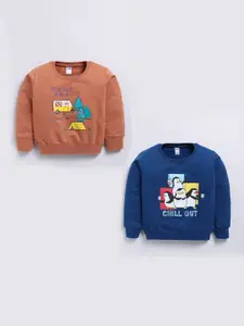 Nottie Planet Pack of 2 Boys Graphic Printed Cotton Pullover Sweatshirts