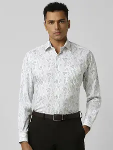 Van Heusen Men Spread Collar Floral Printed Cotton Slim Fit Formal Shirt