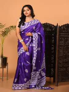 Laa Calcutta Ethnic Motifs Printed Pure Silk Saree