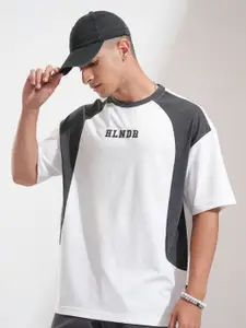 HIGHLANDER Men Colourblocked Round Neck Cotton T-shirt
