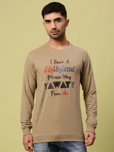 Urban Dog Men Typography Printed Round Neck Cotton Pullover Sweatshirt