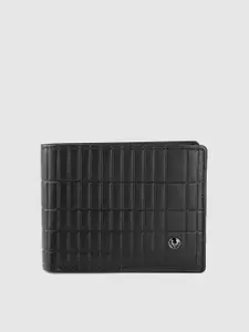 Allen Solly Men Geometric Textured Leather Two Fold Wallet