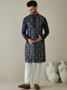 Anouk Men Geometric Embroidered Thread Work Kurta